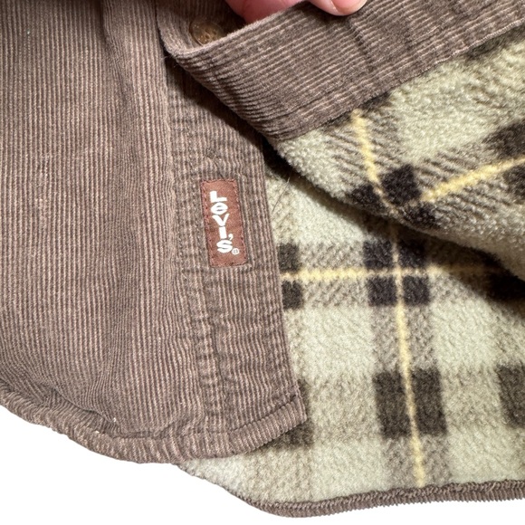 Levi Strauss Corduroy Plaid Fleece lined shirt jacket shacket button down XXL - Picture 7 of 11